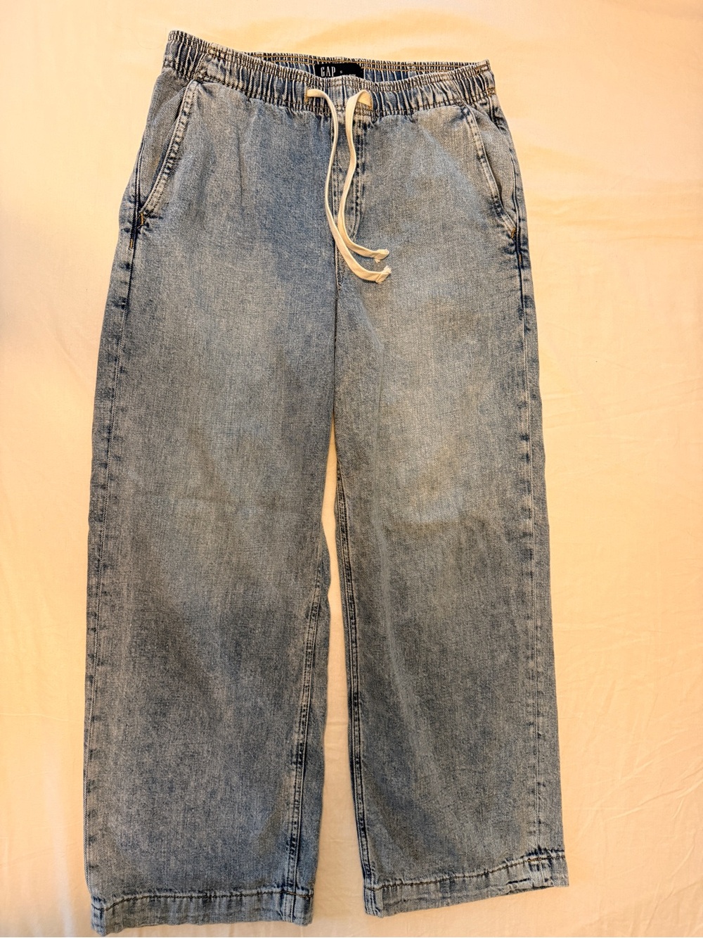 GAP Women’s Drawstring High Rise Wide Leg Jean - Size S